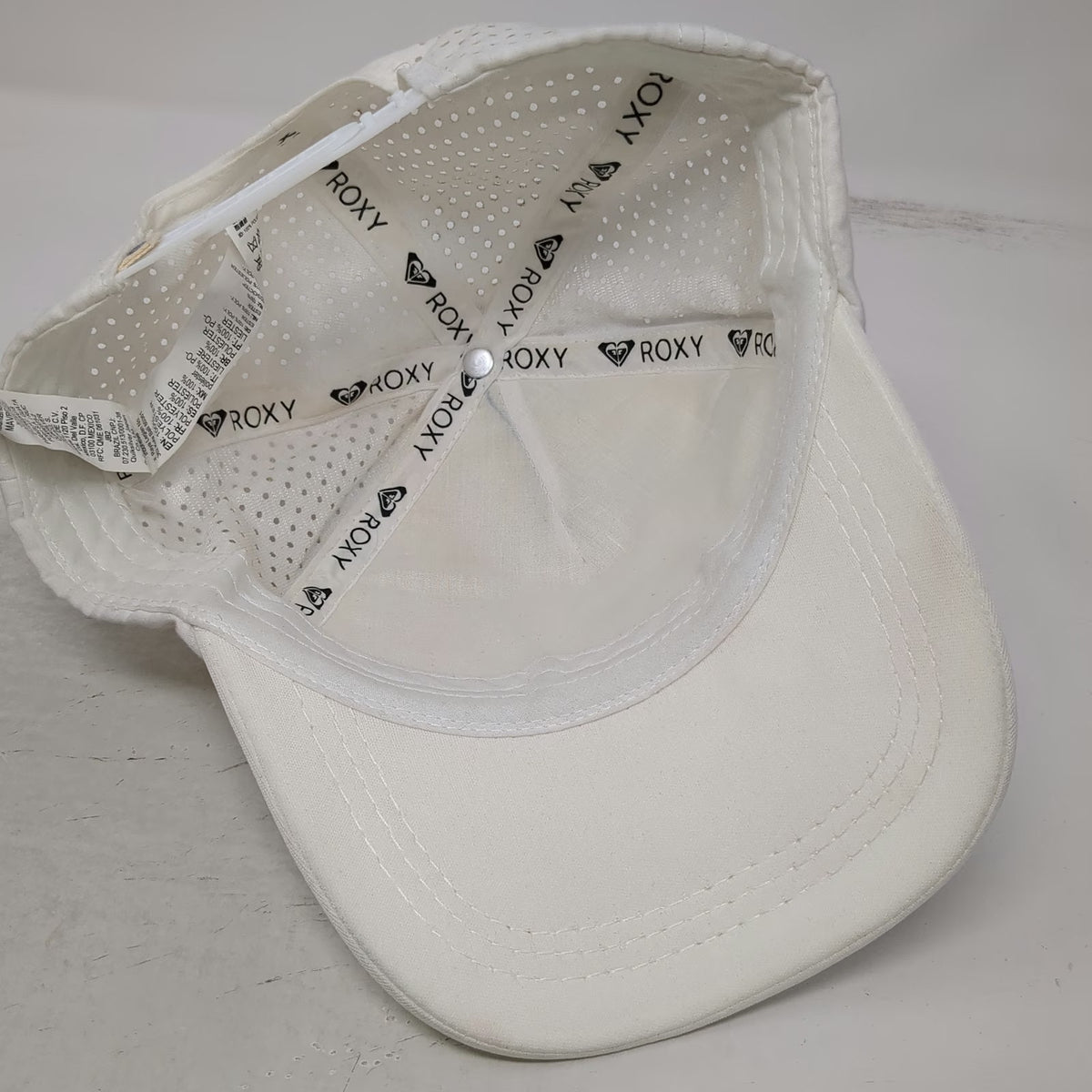 Roxy Trucker Hat White One Size Tropical Floral Print Mesh Back Summer Snapback