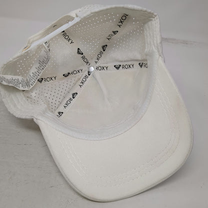 Roxy Trucker Hat White One Size Tropical Floral Print Mesh Back Summer Snapback