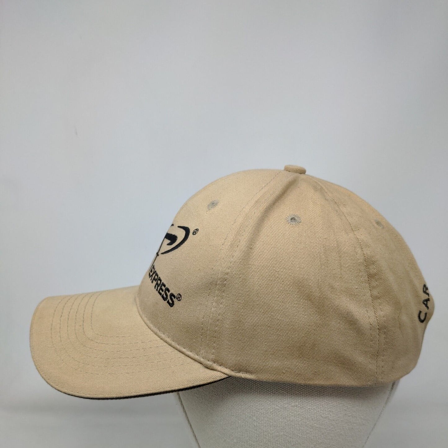 Carbon Express Slideback Hat Tan One Size Adjustable Embroidered