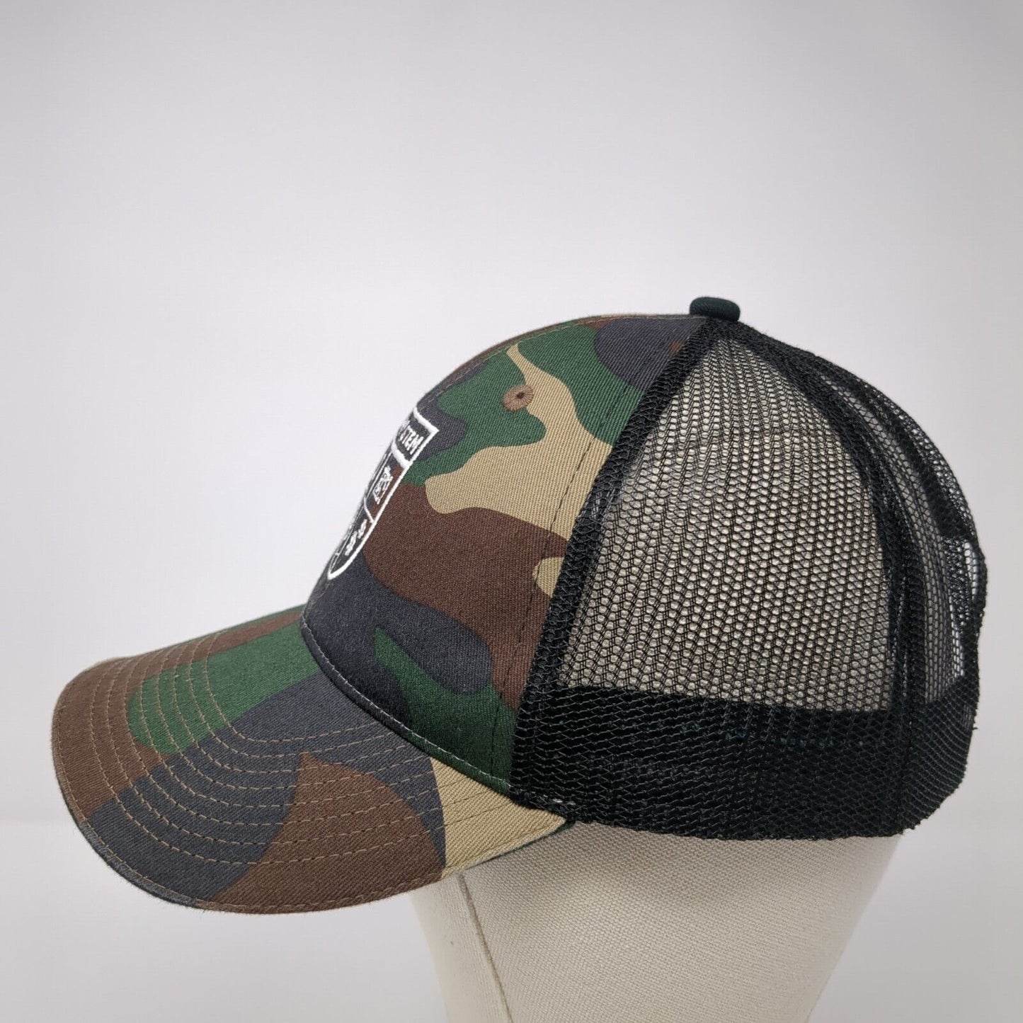 Army Stem Strapback Mesh Back Trucker Hat Camo One Size Adjustable