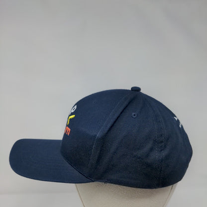 Staple Snapback Hat Blue One Size Adjustable Embroidered 6 Panel Cotton