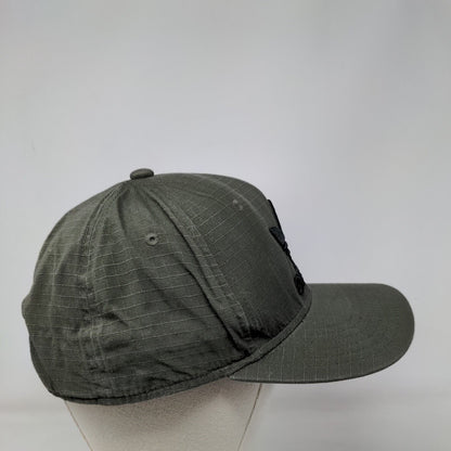 Adidas Trefoil Snapback Hat Green One Size Embroidered Solid 6 Panel