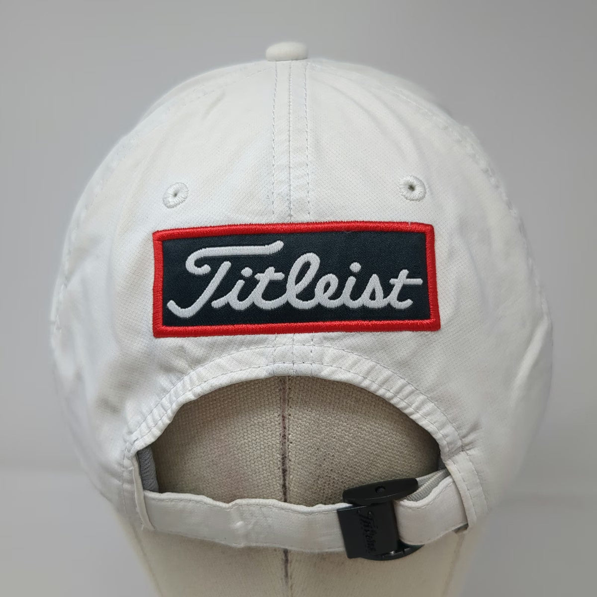Titleist Baseball Cap White One Size Pro V1 FJ Logo Embroidered Slideback Hat