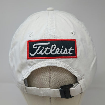 Titleist Baseball Cap White One Size Pro V1 FJ Logo Embroidered Slideback Hat