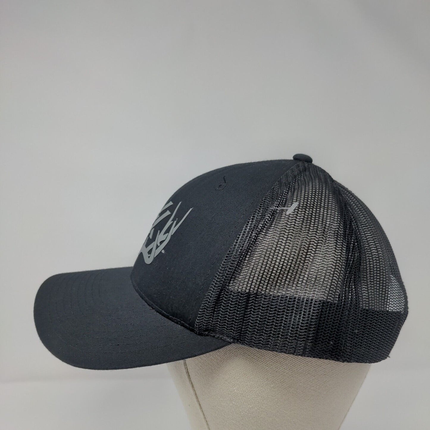 Vortex Snapback Mesh Back Trucker Hat Black OSFA Solid Adjustable