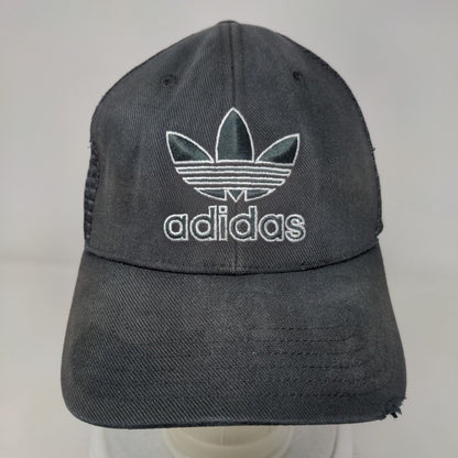 Adidas Trefoil Snapback Mesh Back Trucker Hat Black One Size 6 Panel