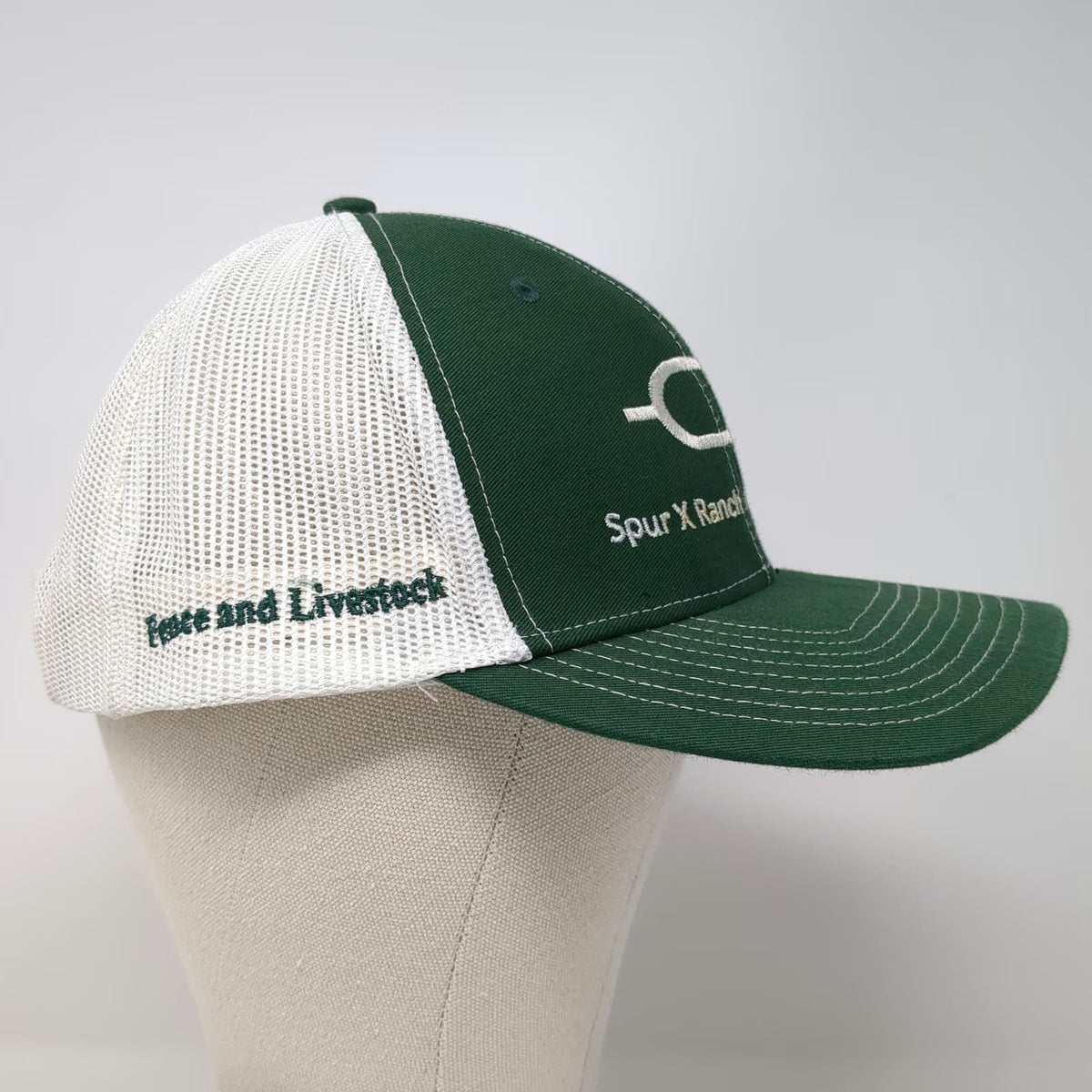 Richardson Trucker Hat Green One Size Snapback Spur X Ranch Improvements Mesh