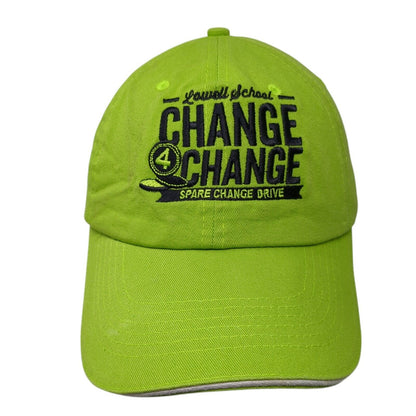 Lowell School Spare Change Drive Strapback Hat Green OSFA Embroidered