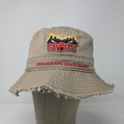 Paramount King's Island Boys Bucket Hat Tan Embroidered Sun of Beast Vintage Y2K