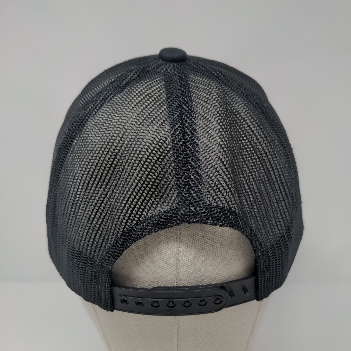 Qaltek Snapback Mesh Back Trucker Hat Black One Size Embroidered Yupoong