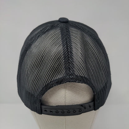 Qaltek Snapback Mesh Back Trucker Hat Black One Size Embroidered Yupoong