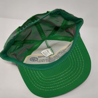 AT&T Snapback Hat Green One Size Adjustable Solid Outdoor Royce's