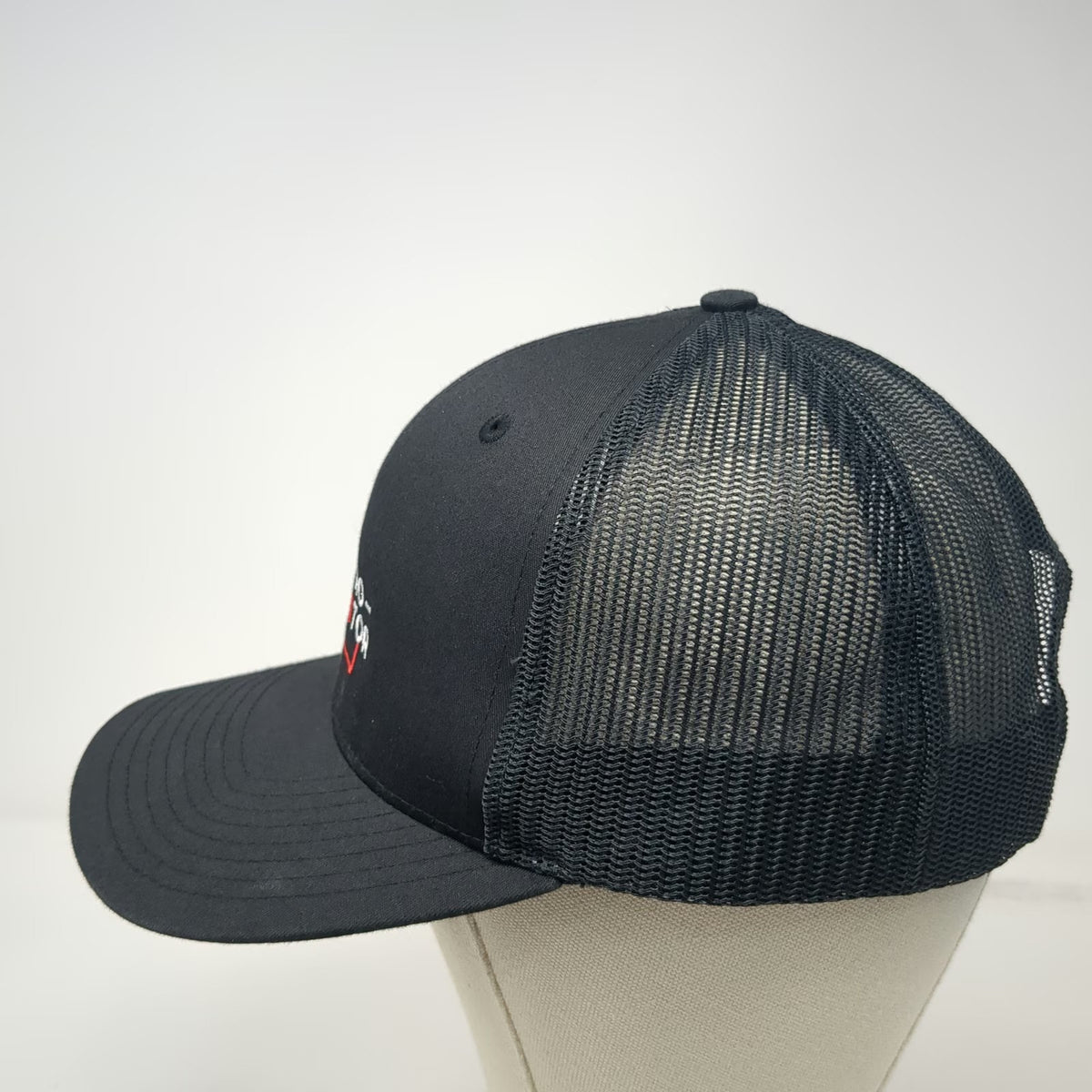Richardson Trucker Hat Black OSFM Idaho Metro Elevator Logo Mesh Snapback Hat