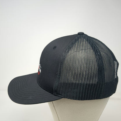 Richardson Trucker Hat Black OSFM Idaho Metro Elevator Logo Mesh Snapback Hat