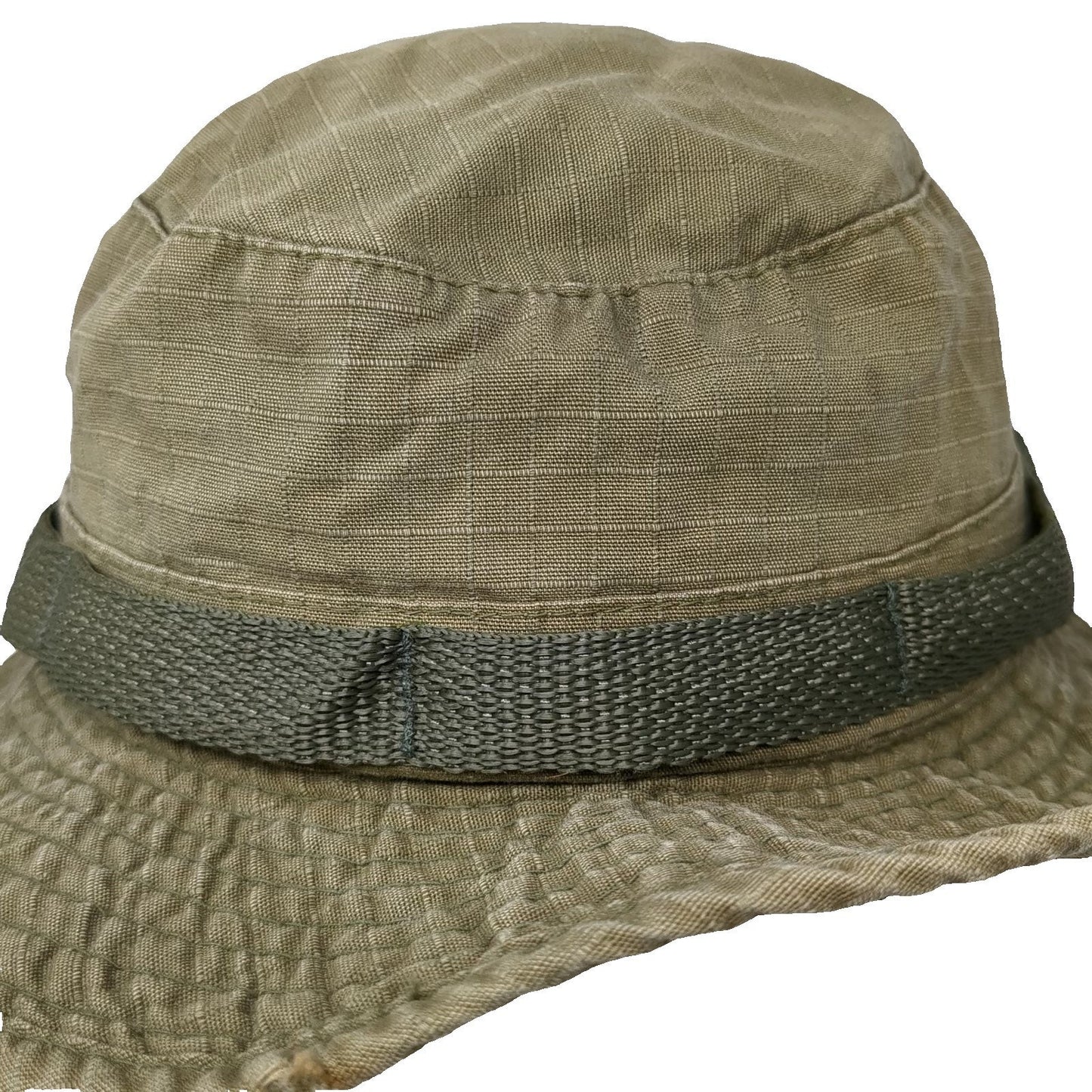 Green Bucket Hat 7 1/2 Fitted Chin Strap Wide Brim Military Sun Protection Hat
