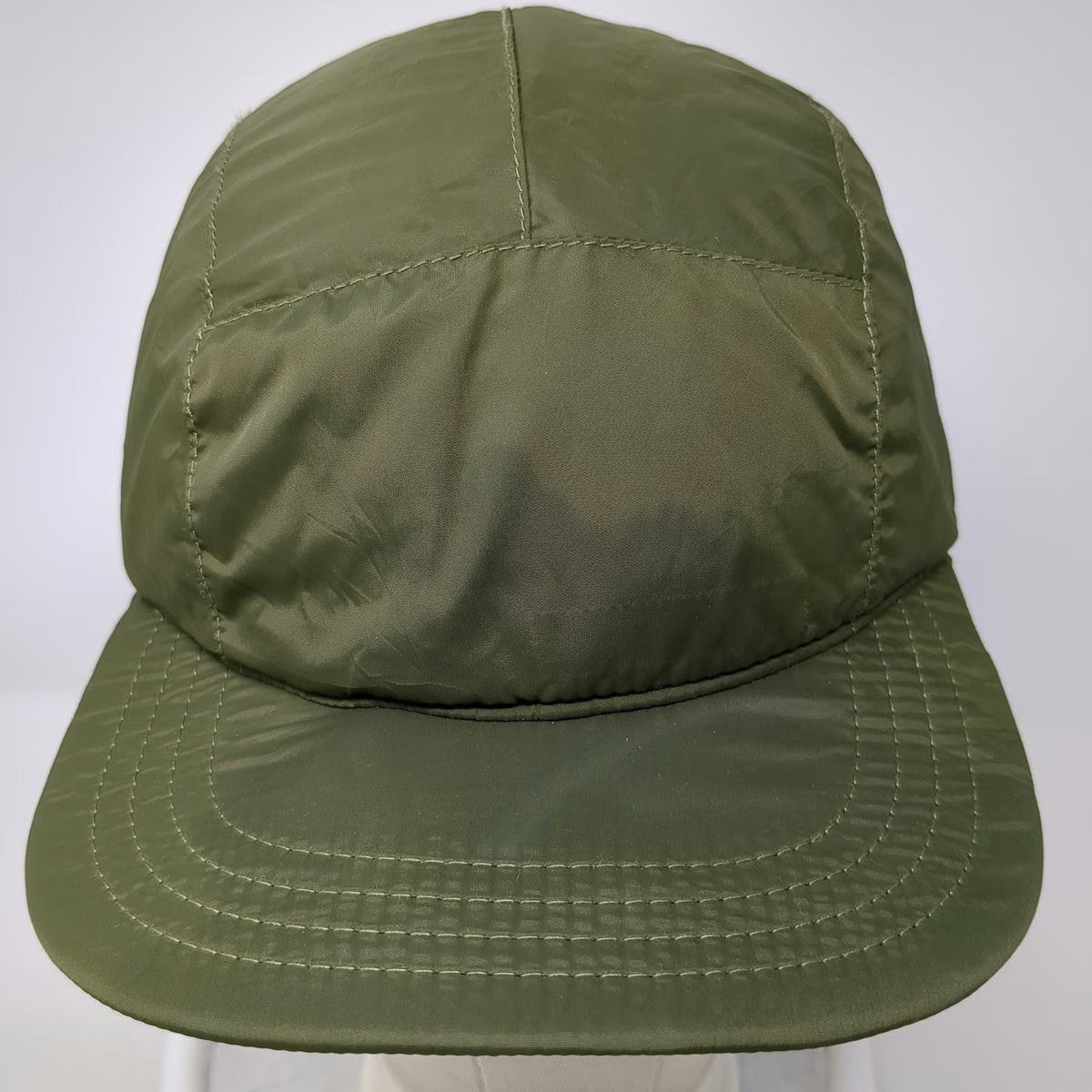 Topo Designs 5 Panel Green Hat One Size Ear Flaps Nylon Padded Winter Cap
