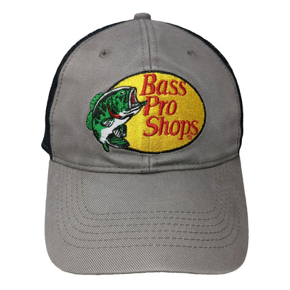 Bass Pro Shops Trucker Hat Gray Black One Size Mesh Snapback Embroidered Fishing