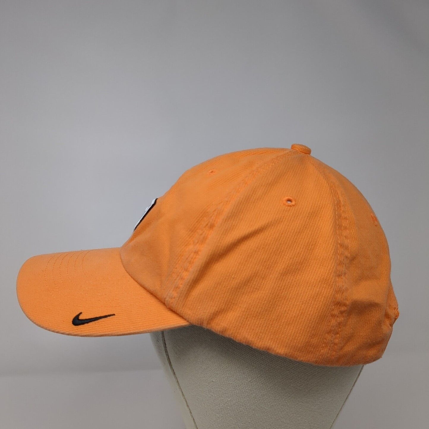 Nike Golf Strapback Hat Orange OSFA Adjustable Embroidered Swoosh Cotton