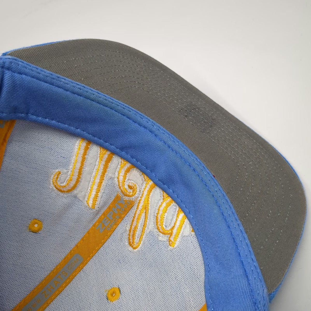 Zephyr UCLA Bruins NCAA Snapback Hat Blue Yellow One Size Script Logo Flat Brim