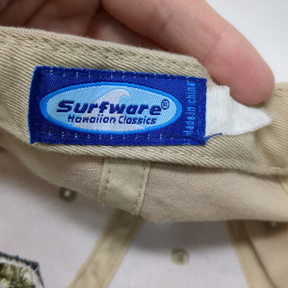 Surfware Baseball Cap Beige One Size Hawaii Palm Tree Embroidered Strapback Hat