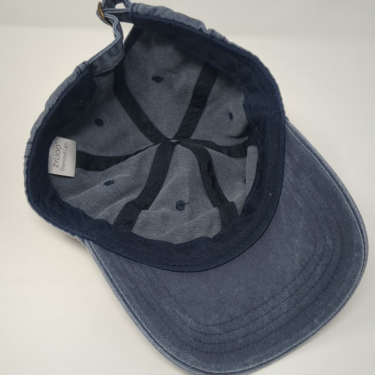 Zylioo Slideback Hat Blue One Size Adjustable Solid 6 Panel Blank