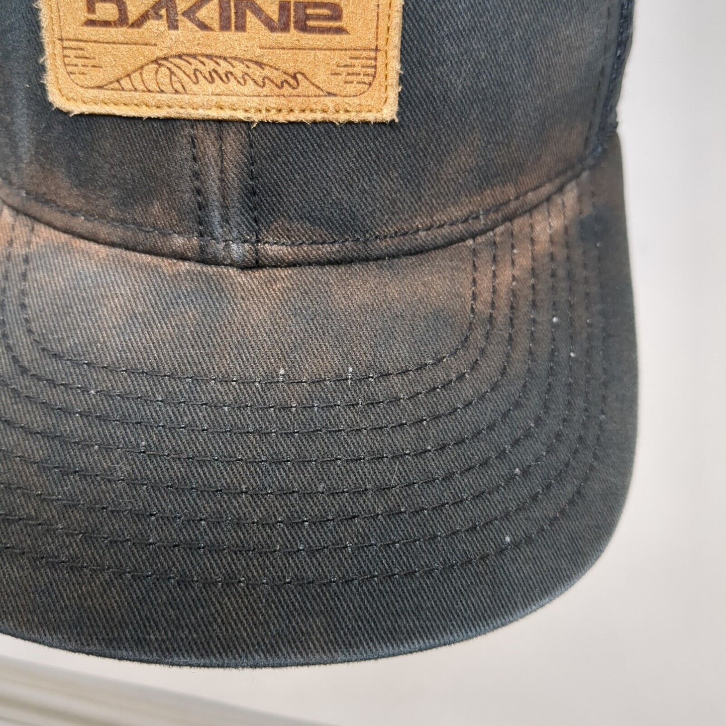 Dakine Leather Patch Snapback Trucker Hat Black OSFA Mesh Back Solid
