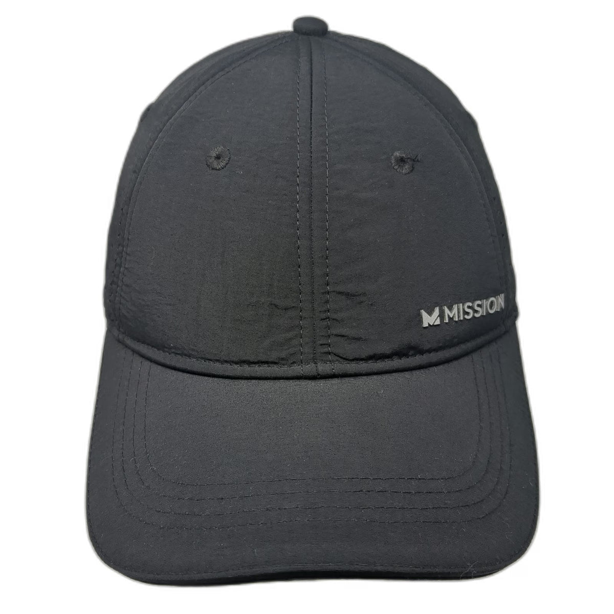 Mission Baseball Cap Black One Size Cooling Mesh Perforated Strapback Active Hat
