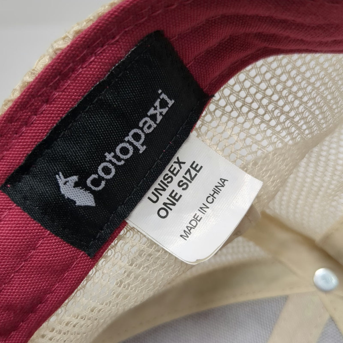 Cotopaxi Trucker Hat Red One Size Snapback Mesh Embroidered Sun Recycled Poly