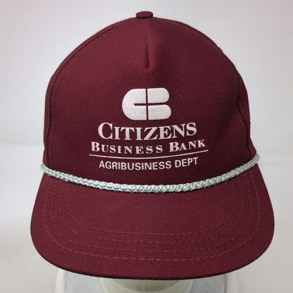 B&C Trucker Red Hat One Size Citizens Business Bank Agribusiness Dept Rope