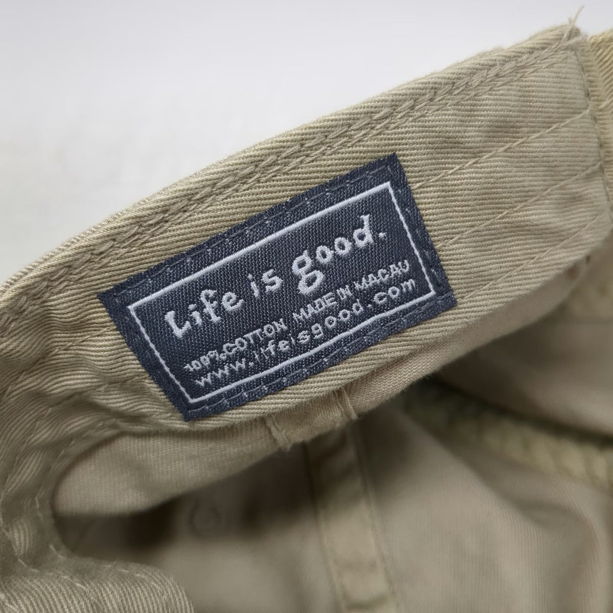 Life is Good Baseball Cap Beige One Size Jake Hiker Embroidered Cotton Hat