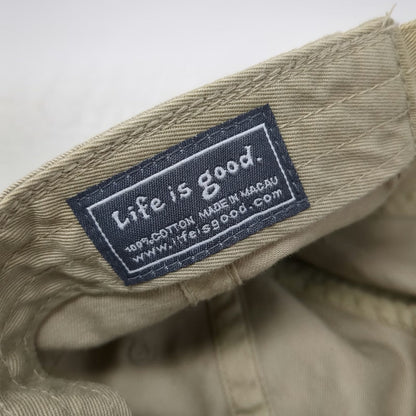 Life is Good Baseball Cap Beige One Size Jake Hiker Embroidered Cotton Hat