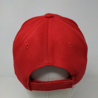 Unbranded Men's Strapback Hat Red Blank Acrylic Wool Blend Adjustable