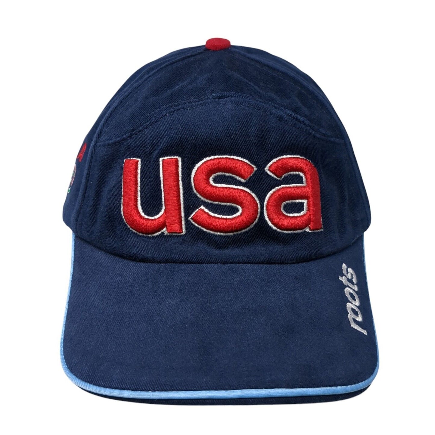 USA Roots 2002 Winter Olympic Games Strapback Hat Blue One Size Lined