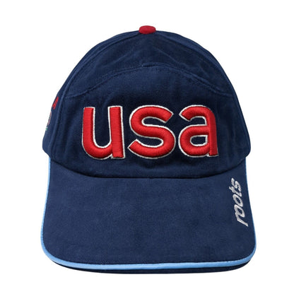 USA Roots 2002 Winter Olympic Games Strapback Hat Blue One Size Lined