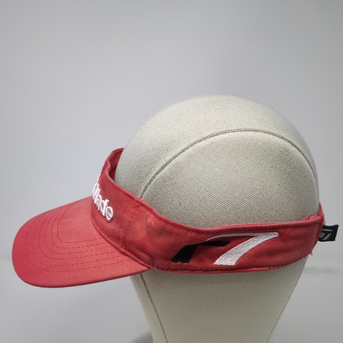 TaylorMade Visor Red One Size r7 Golf Hat Cotton Slideback Curved Brim Athletic