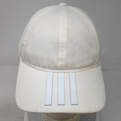 Adidas Baseball Cap White One Size Climacool Perforated 3-Stripe Strapback Hat