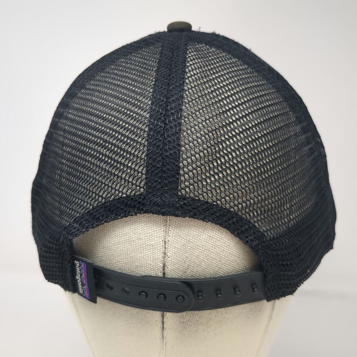Patagonia Trucker Hat Black One Size Mesh Back P-6 Logo Snapback Recycled Brim