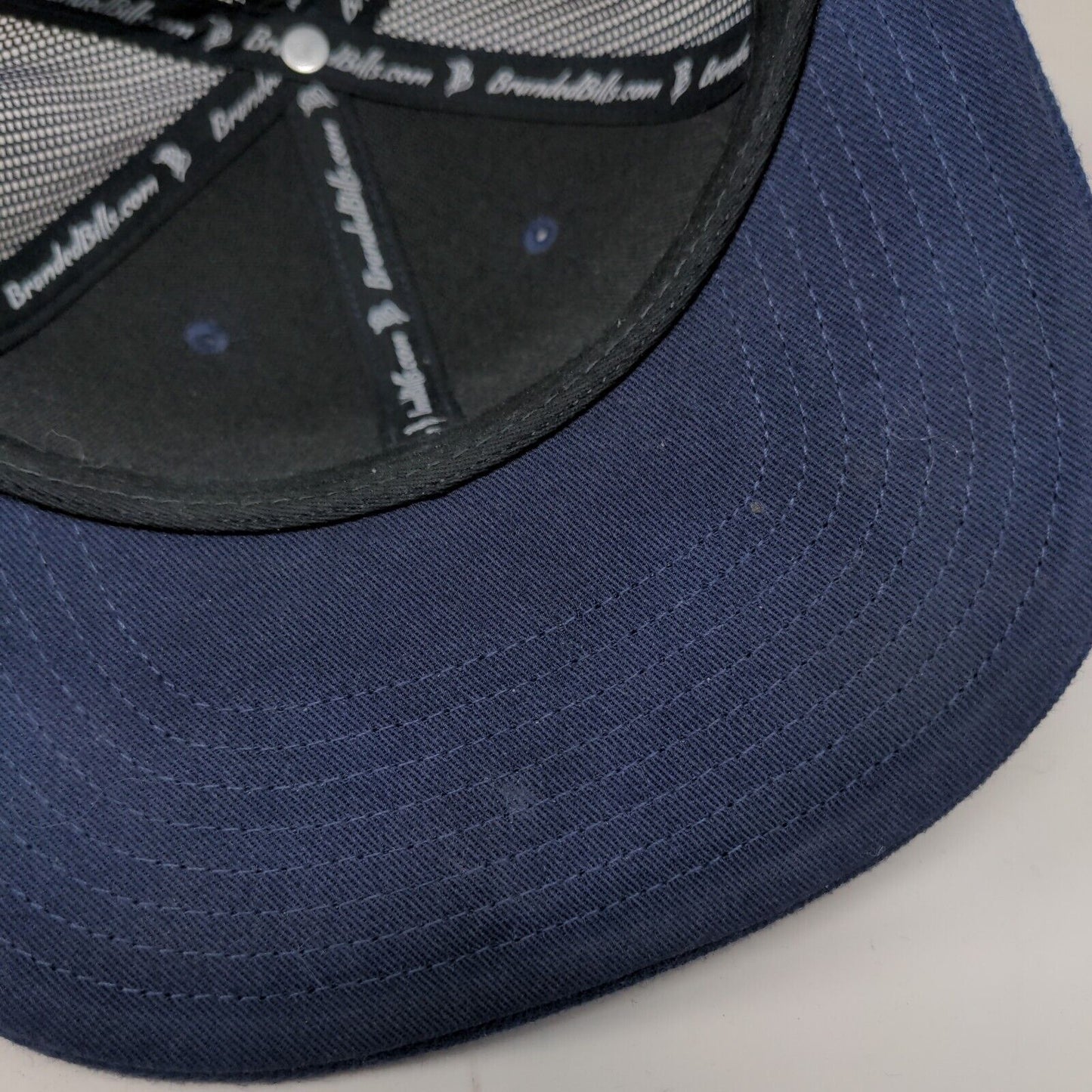 Majestic Homes Snapback Mesh Back Trucker Hat Blue Branded Bills Adjustable