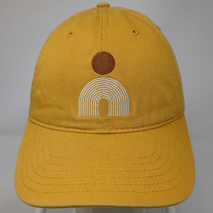 Mad Engine Baseball Cap Yellow One Size Cotton Slideback Embroidered Rainbow Hat