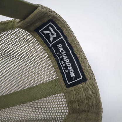 Richardson 115 Trucker Hat Green L Premier Aggregates Mesh Back Snapback