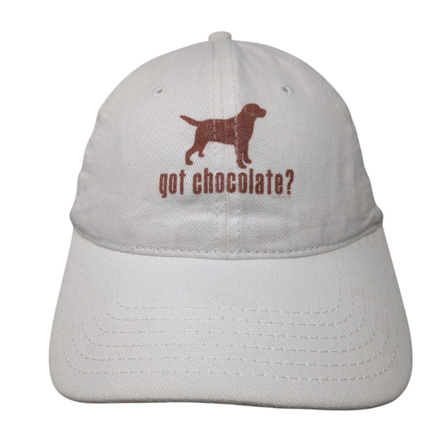 Got Chocolate? Strapback Hat White Adjustable Vented Holes 6 Panel Otto