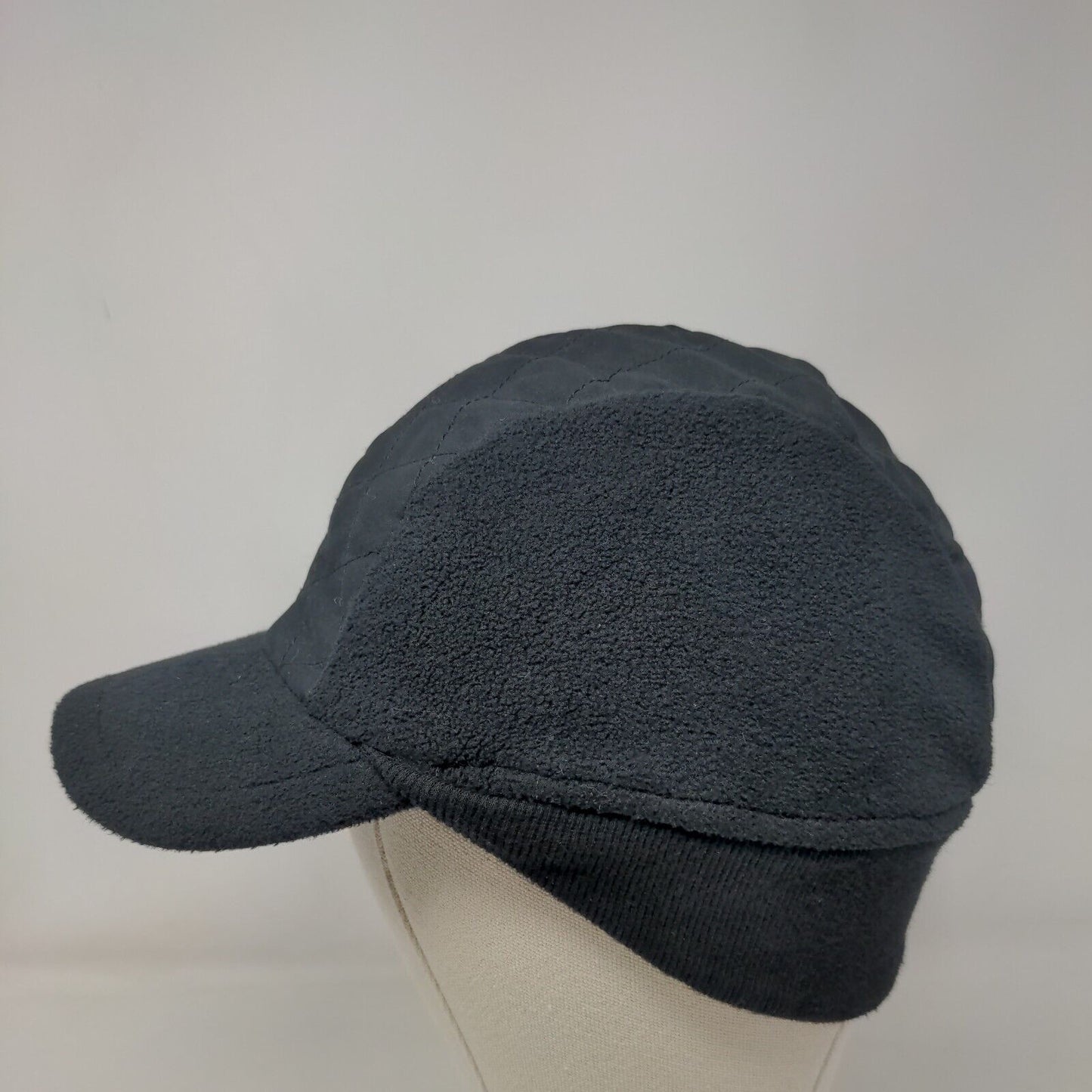 Unbranded Youth Trapper Hat Black Size 4-7 Fleece Quilted Black Polyester