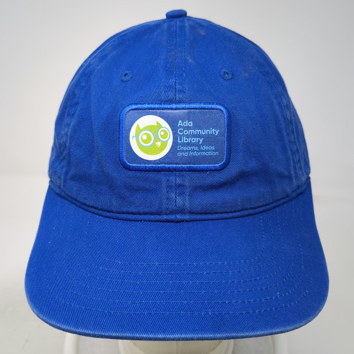 econscious Baseball Cap Blue One Size Organic Cotton Library Patch Strapback Hat
