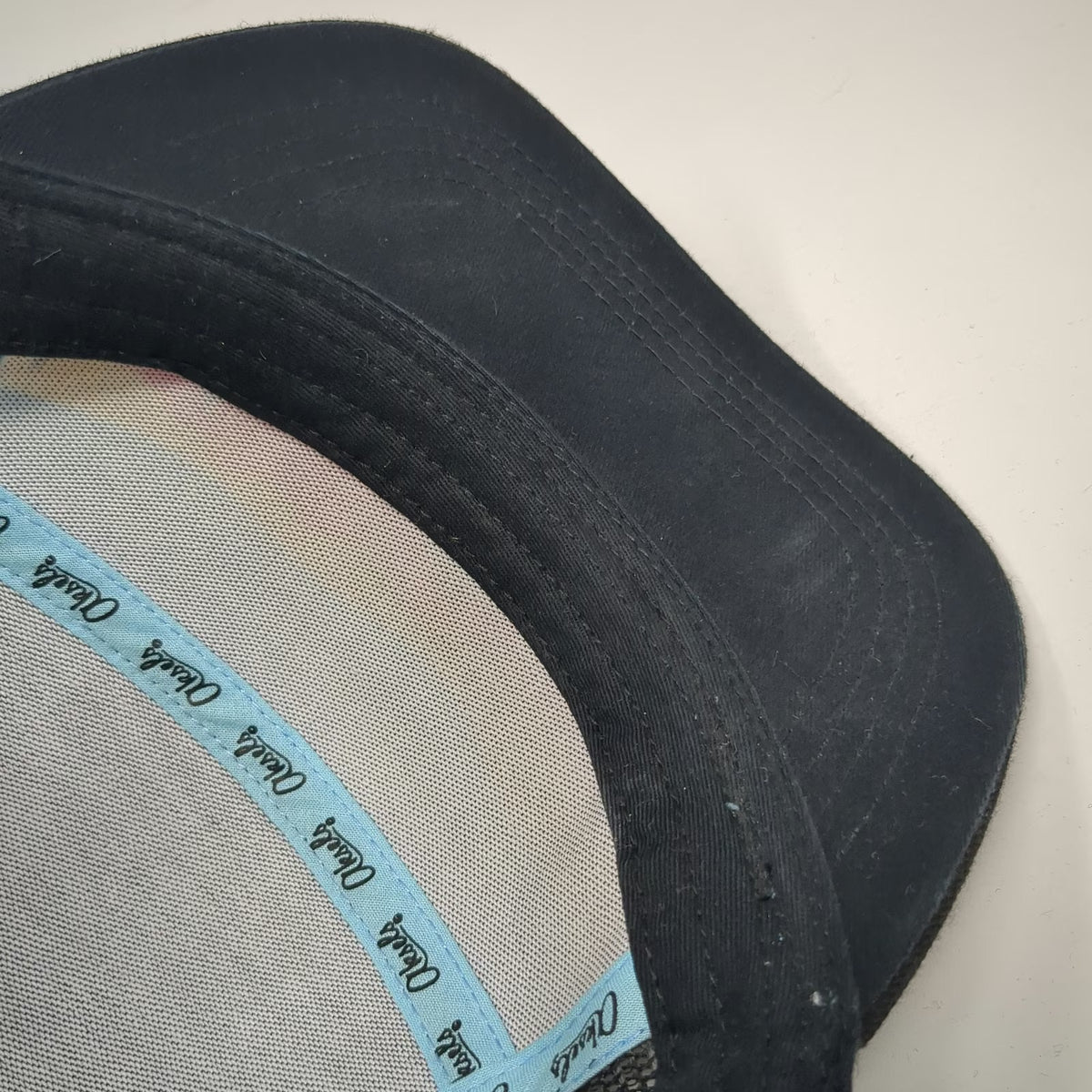 Aksels Trucker Hat Black Red Blue One Size Mountain Landscape Pine Mesh Snapback