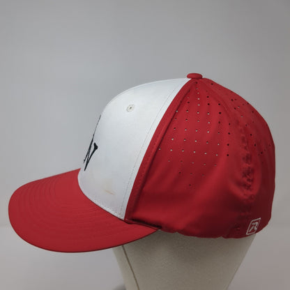 NW Fitted Hat Red XL Embroidered Laser Cut Vent Holes Richardson PTS 30