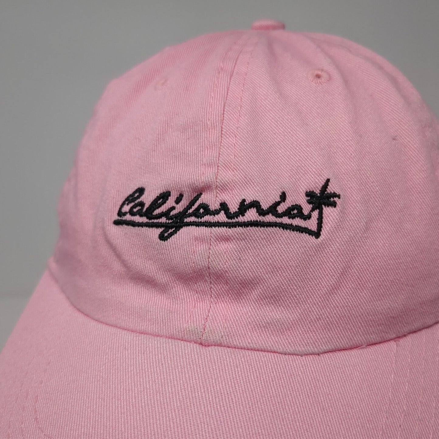 California Slideback Hat Pink One Size Adjustable Embroidered David And Young