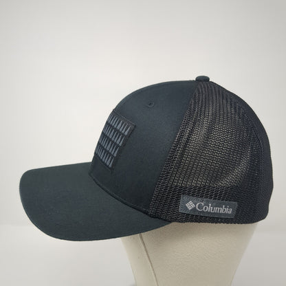 Pine Tree USA Flag Fitted Mesh Back Trucker Hat Black XL Columbia