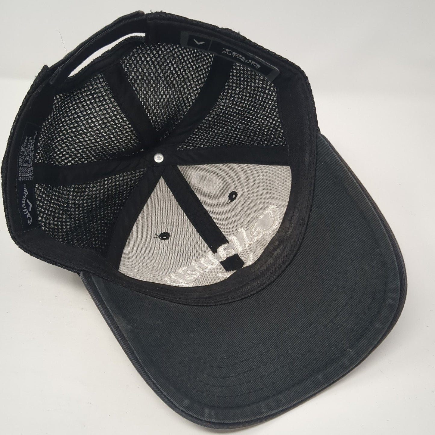 Callaway Spell Out Strapback Hat Black One Size Tour Authentic 6 Panel