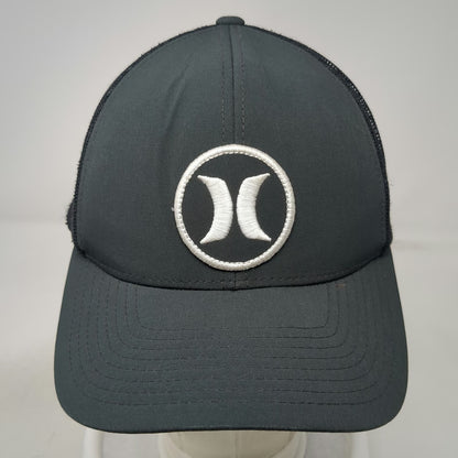 Hurley Trucker Hat Gray One Size Mesh Back Snapback Embroidered Circle Logo