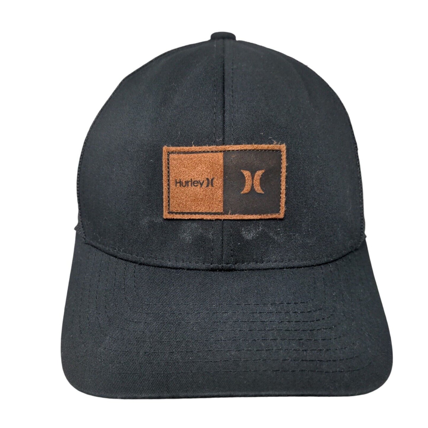 Hurley Patch Snapback Mesh Back Trucker Hat Black One Size 6 Panel